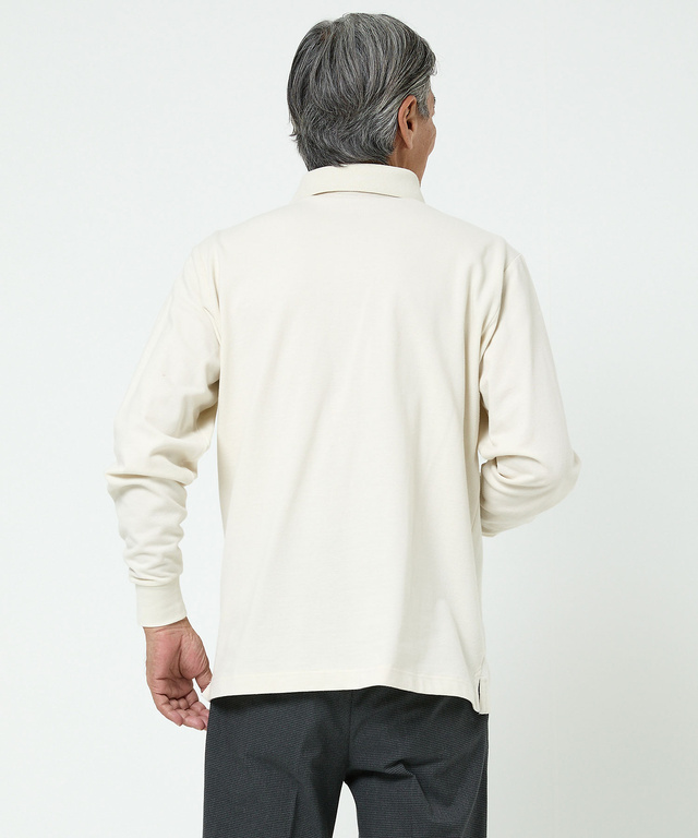 ロゴプリント 長袖ポロシャツ