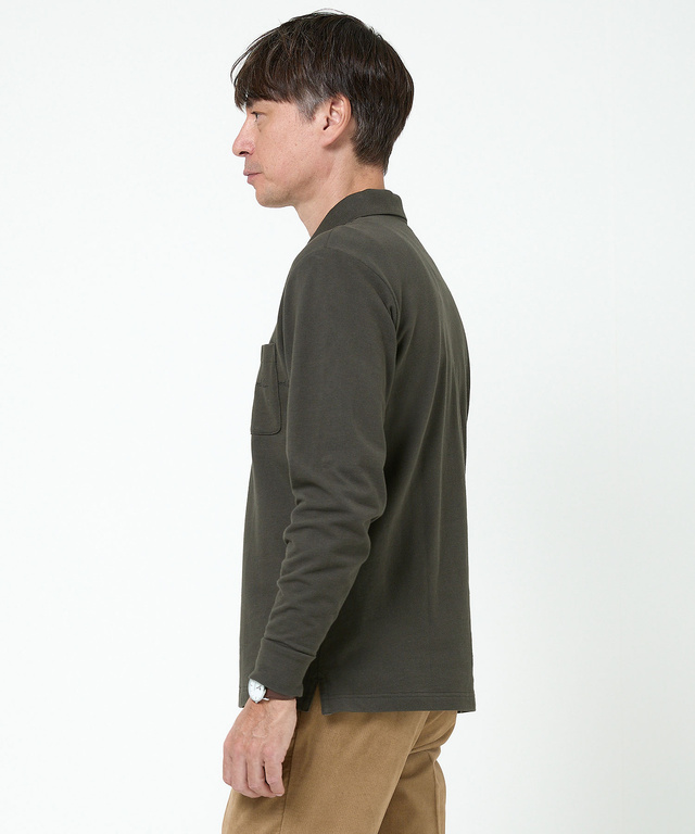 ロゴプリント 長袖ポロシャツ