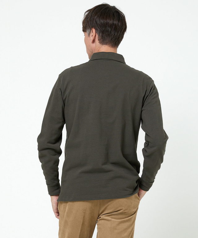 ロゴプリント 長袖ポロシャツ