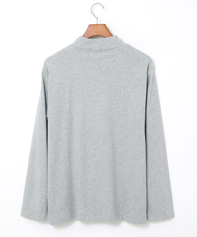 スムース素材 ハイネック カットソー