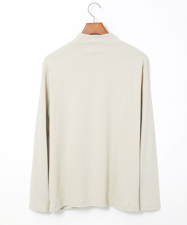 スムース素材 ハイネック カットソー