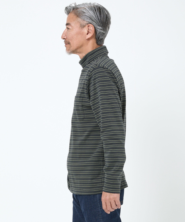 スムース素材 タートルネック カットソー