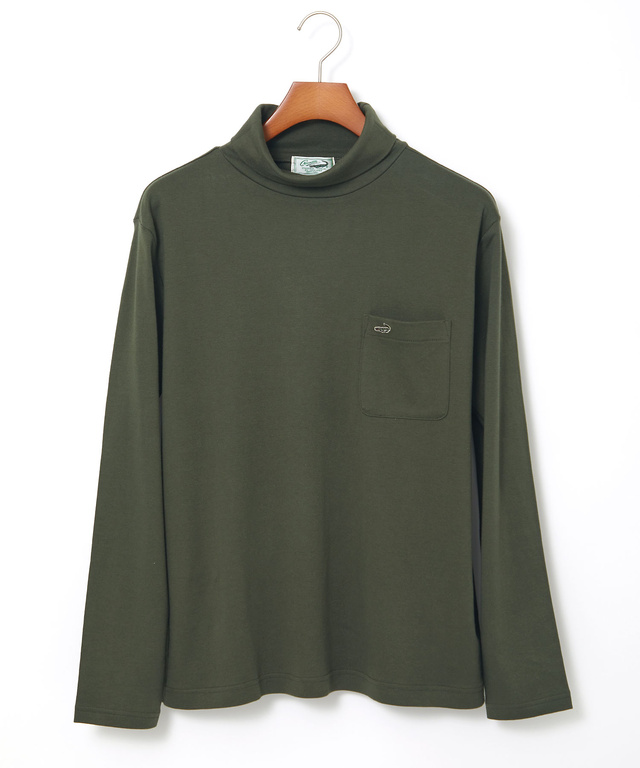 スムース素材 タートルネック カットソー