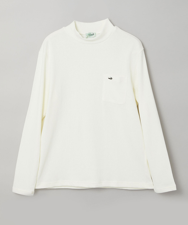 テレコ編み ハイネック カットソー