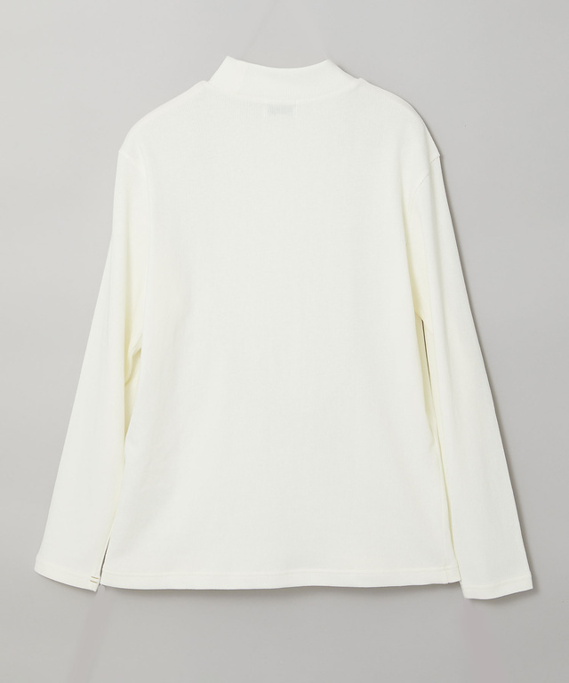 テレコ編み ハイネック カットソー