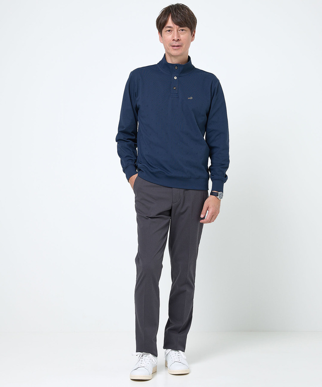 千鳥柄 ジャカード トレーナー