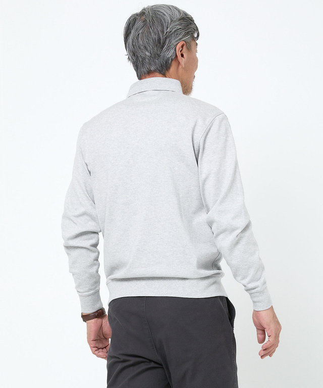 襟デザイン ジップ ポロシャツ