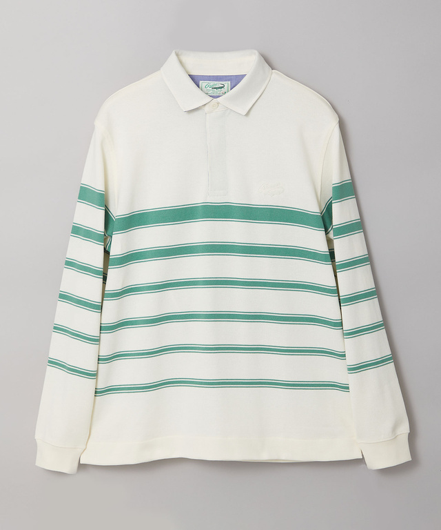 パネルボーダー ジップ ポロシャツ