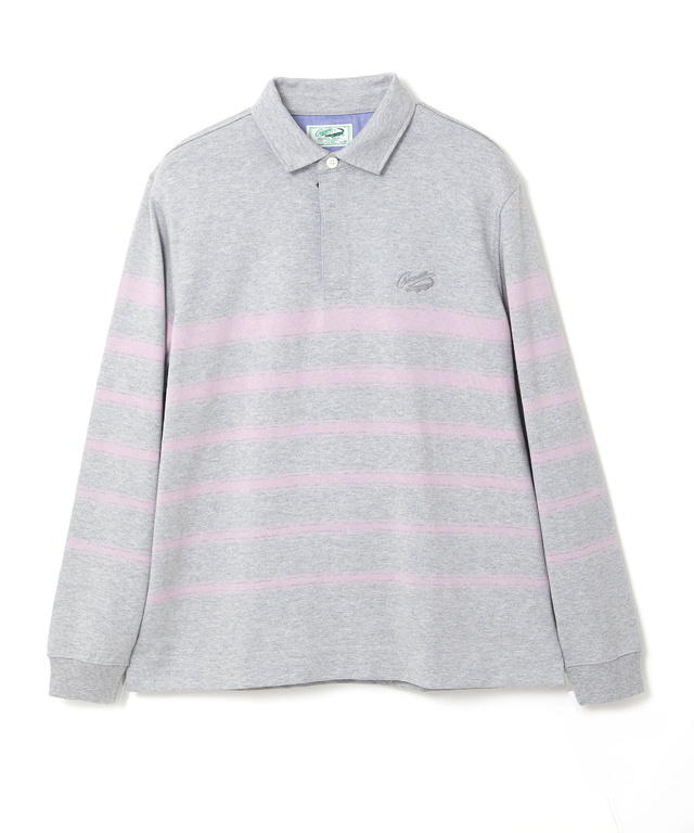 パネルボーダー ジップ ポロシャツ