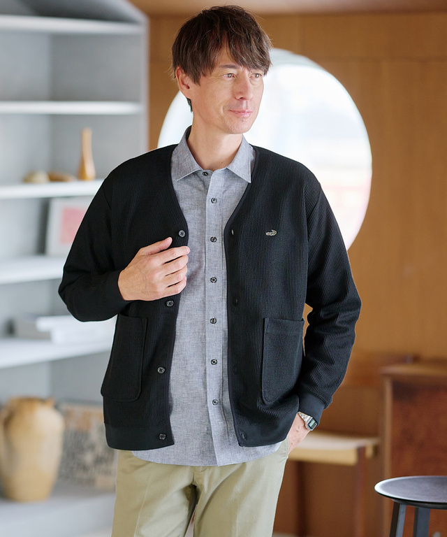 ストレッチ Vネック カーディガン