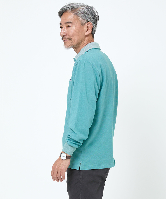 鹿の子 モチーフプリント ポロシャツ