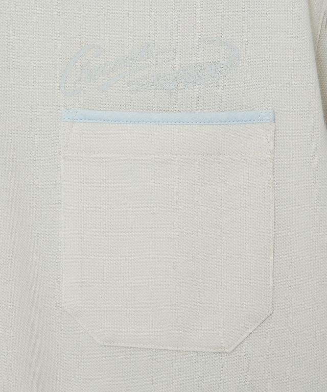 鹿の子 モチーフプリント ポロシャツ