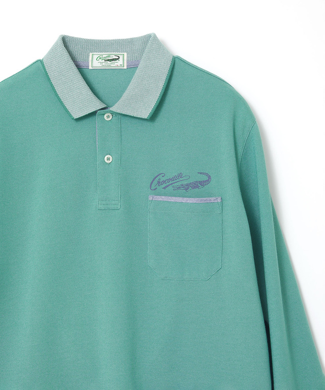 鹿の子 モチーフプリント ポロシャツ