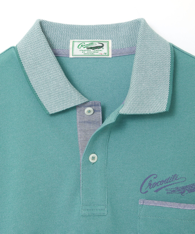 鹿の子 モチーフプリント ポロシャツ