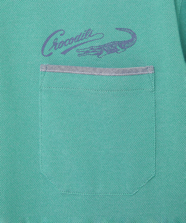 鹿の子 モチーフプリント ポロシャツ