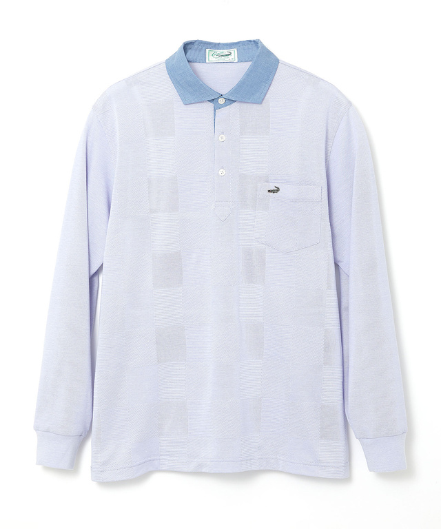 鹿の子 ブロックチェック ポロシャツ【吸汗速乾】