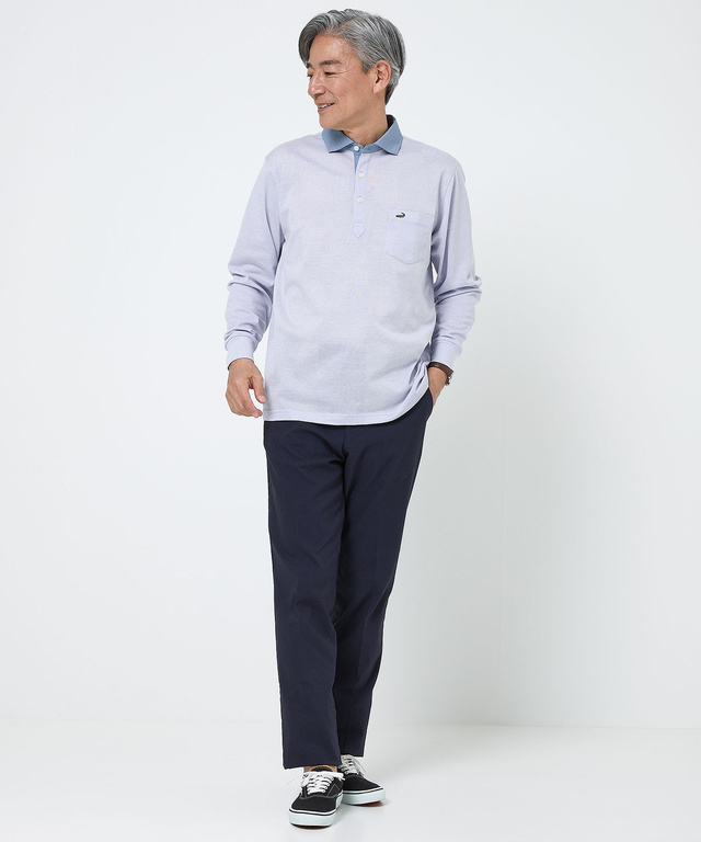 鹿の子 ブロックチェック ポロシャツ【吸汗速乾】