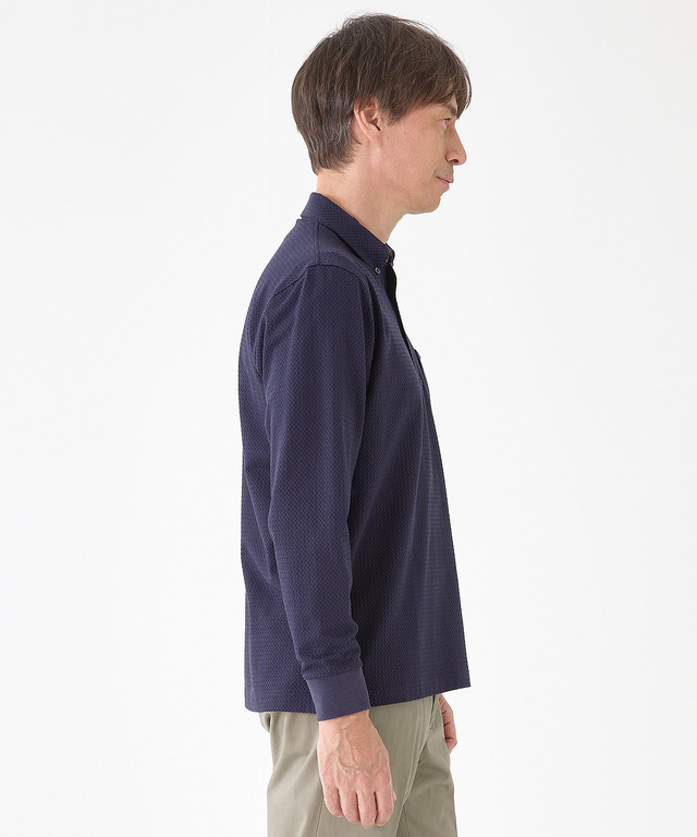 シアサッカー 格子柄 ポロシャツ