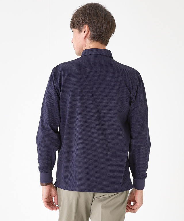 シアサッカー 格子柄 ポロシャツ