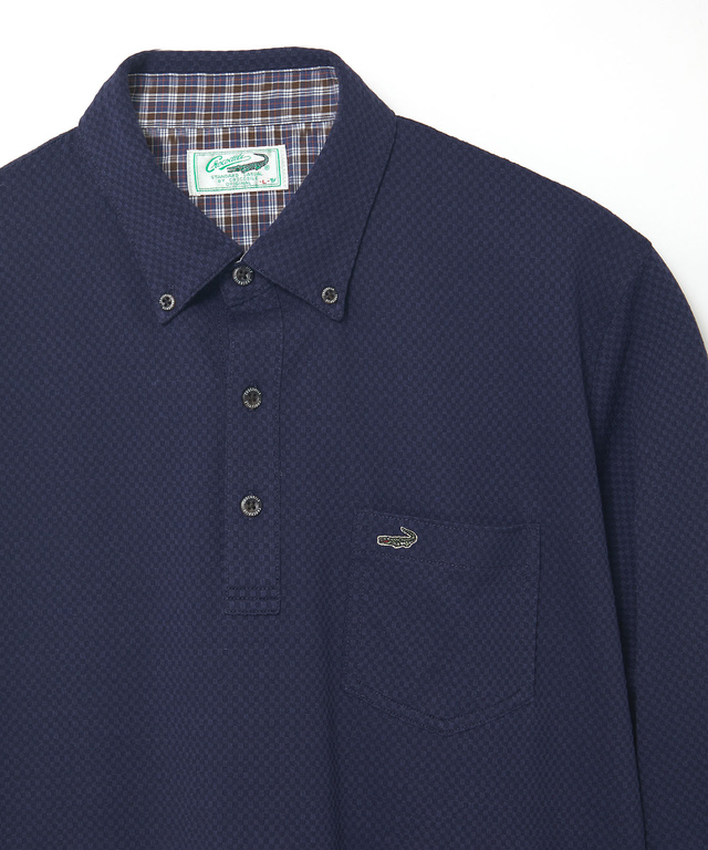 シアサッカー 格子柄 ポロシャツ