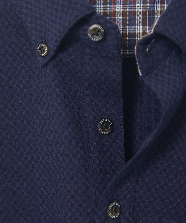 シアサッカー 格子柄 ポロシャツ