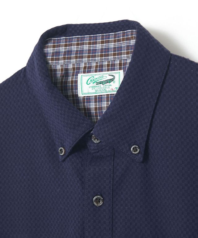 シアサッカー 格子柄 ポロシャツ