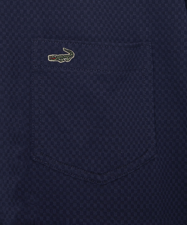 シアサッカー 格子柄 ポロシャツ