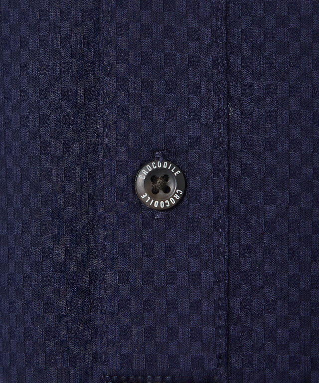 シアサッカー 格子柄 ポロシャツ