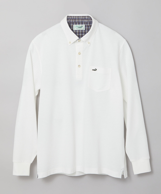 シアサッカー 格子柄 ポロシャツ