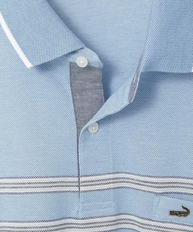 パネルボーダー 7分袖 ポロシャツ【吸汗速乾】