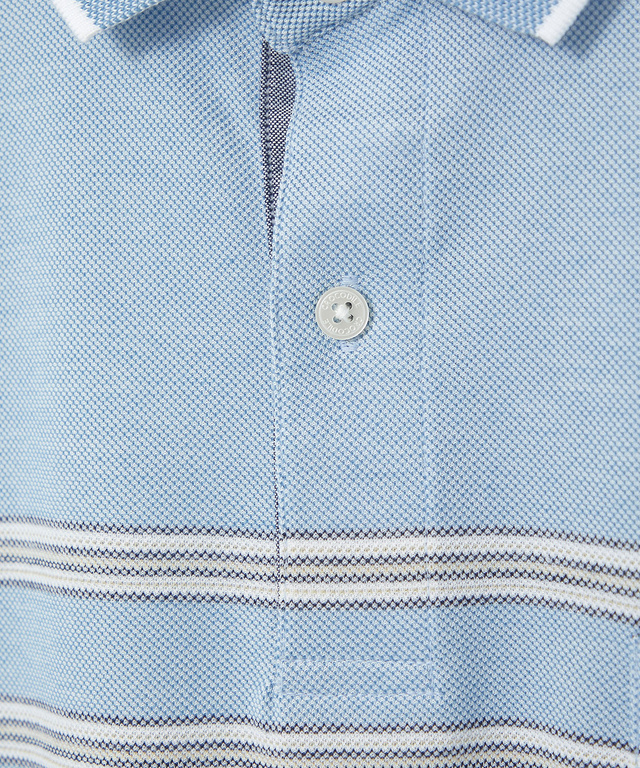 パネルボーダー 7分袖 ポロシャツ【吸汗速乾】