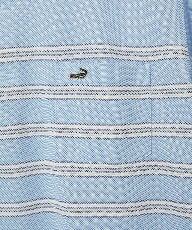 パネルボーダー 7分袖 ポロシャツ【吸汗速乾】