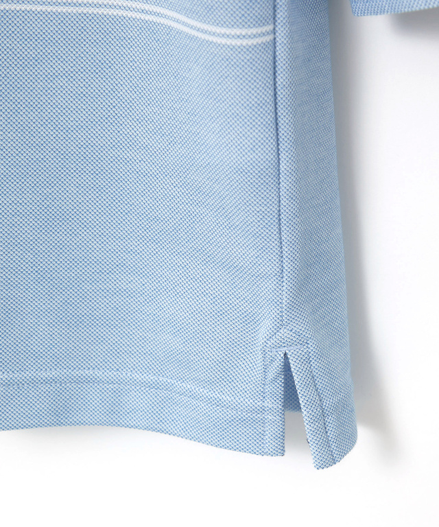 パネルボーダー 7分袖 ポロシャツ【吸汗速乾】