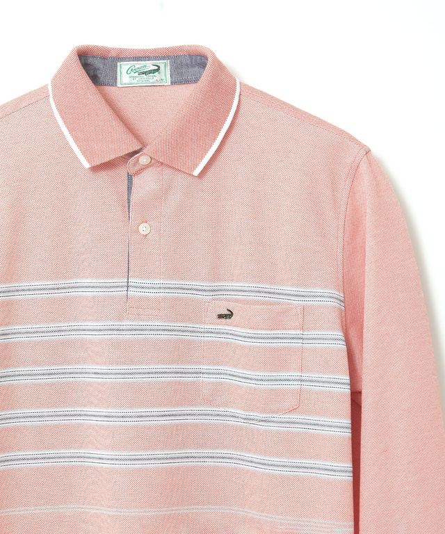 パネルボーダー 7分袖 ポロシャツ【吸汗速乾】