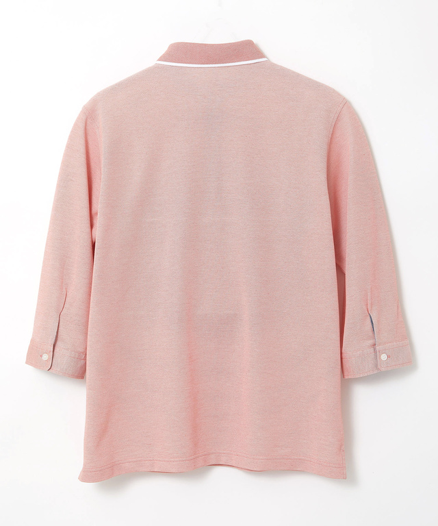 パネルボーダー 7分袖 ポロシャツ【吸汗速乾】