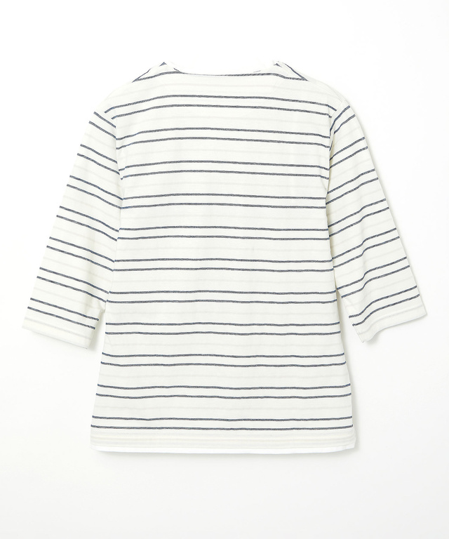ボーダー レイヤー風 七分袖Tシャツ