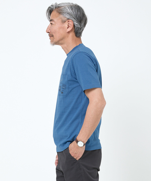 シャドーボーダー スタンププリント Tシャツ 【吸汗速乾】