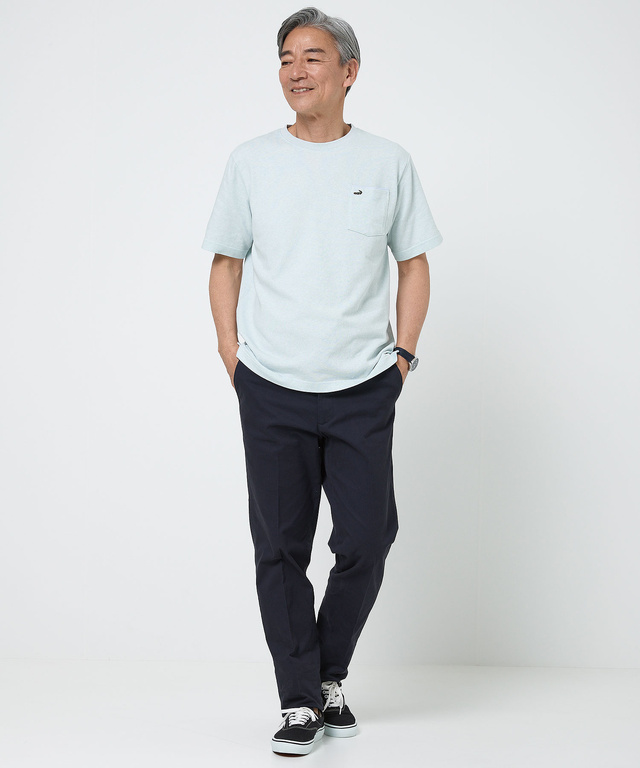 リネンライク ポケットパイピング Tシャツ