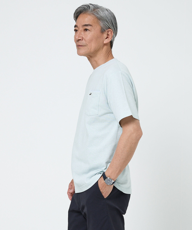 リネンライク ポケットパイピング Tシャツ
