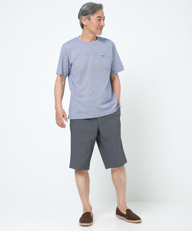リネンライク ポケットパイピング Tシャツ
