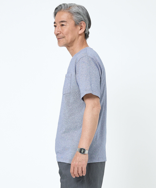 リネンライク ポケットパイピング Tシャツ