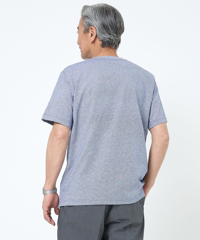 リネンライク ポケットパイピング Tシャツ