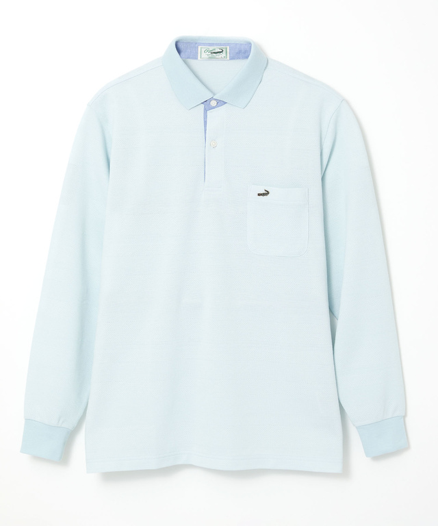 ジャカード シャドーボーダー ポロシャツ 【吸汗速乾】