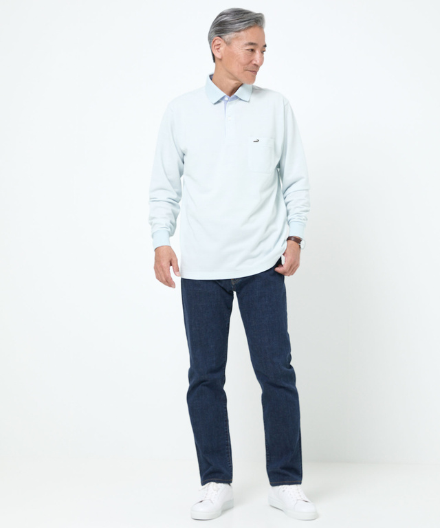 ジャカード シャドーボーダー ポロシャツ 【吸汗速乾】