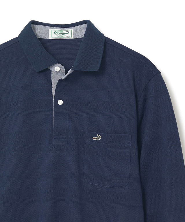 ジャカード シャドーボーダー ポロシャツ 【吸汗速乾】