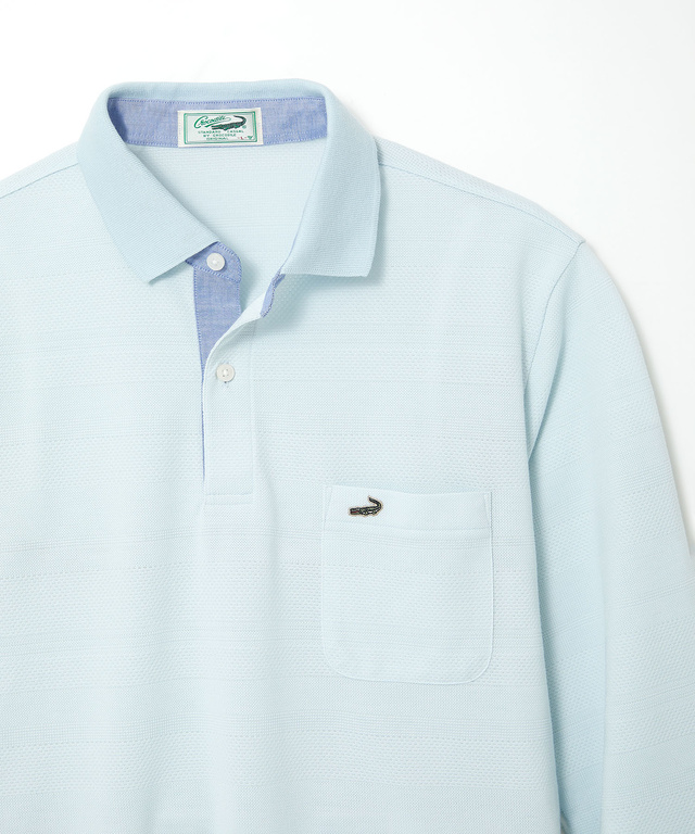 ジャカード シャドーボーダー ポロシャツ 【吸汗速乾】