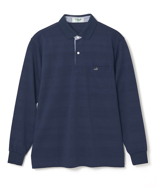 ジャカード シャドーボーダー ポロシャツ 【吸汗速乾】