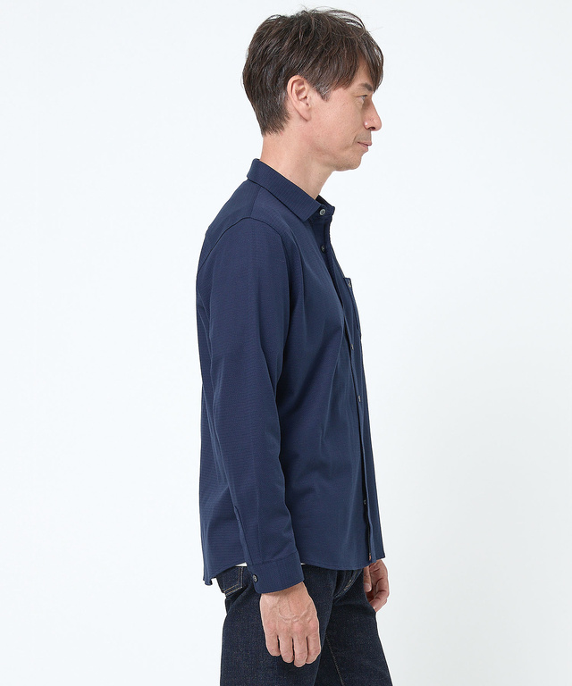 スノーコットン ジャカード カットシャツ【接触冷感】