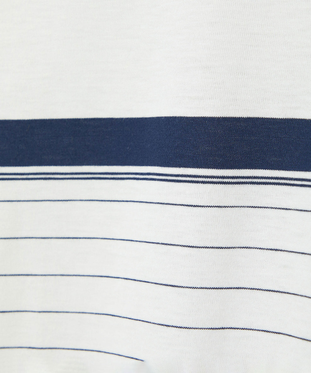 スノーコットン パネルボーダー ポロシャツ 【接触冷感】