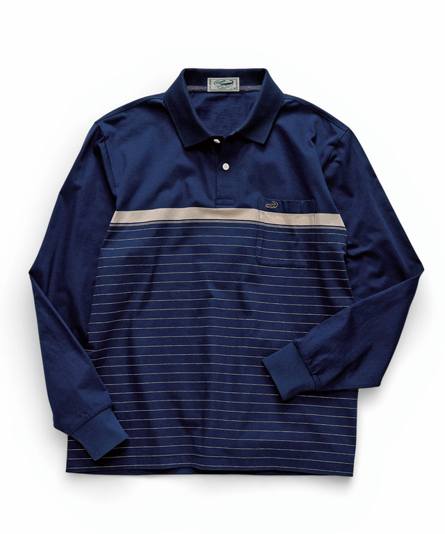 スノーコットン パネルボーダー ポロシャツ 【接触冷感】